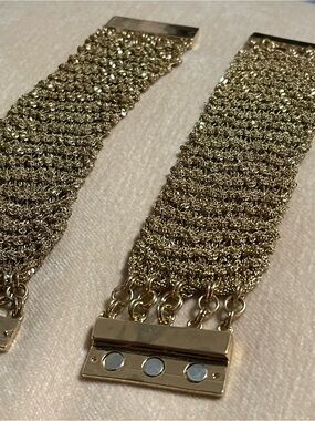 Gold Mesh Statement Bracelet - Women’s Fashion Jewelry